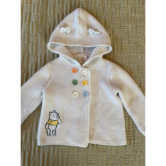 70/6-12 Months Hanna Andersson + Disney Knit Winnie the Pooh Cardigan Sweater - Picture 3 of 9